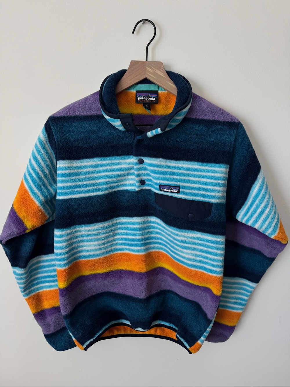 Patagonia Synchilla Sweater Medium Fitz Roy Striped Long Sleeve Pullover Fleece